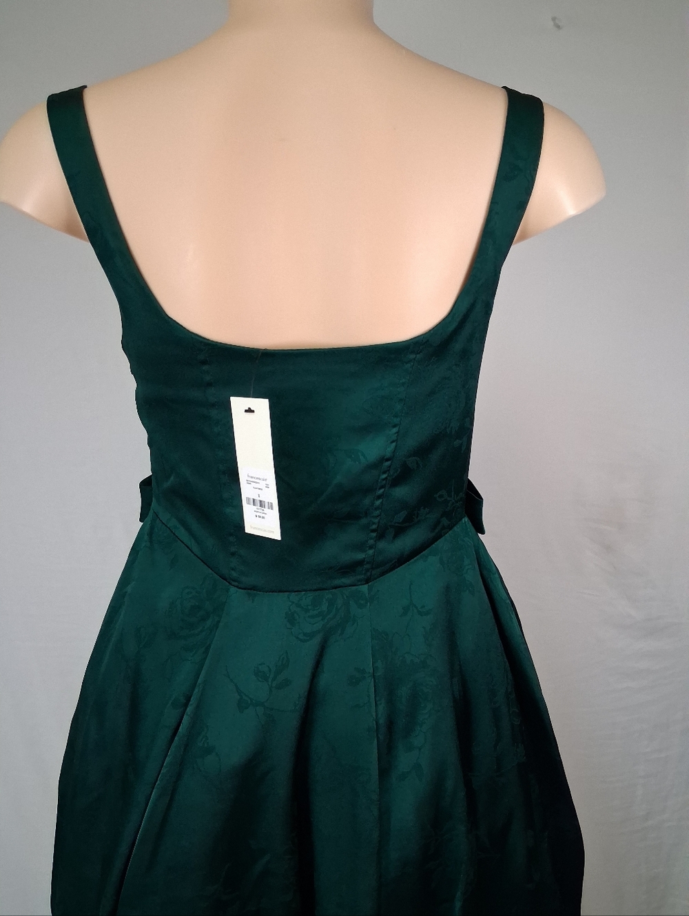 Francesca's Collections Teal Floral Satin Fit-and-Flare Mini Dress Size L - Picture 12 of 16
